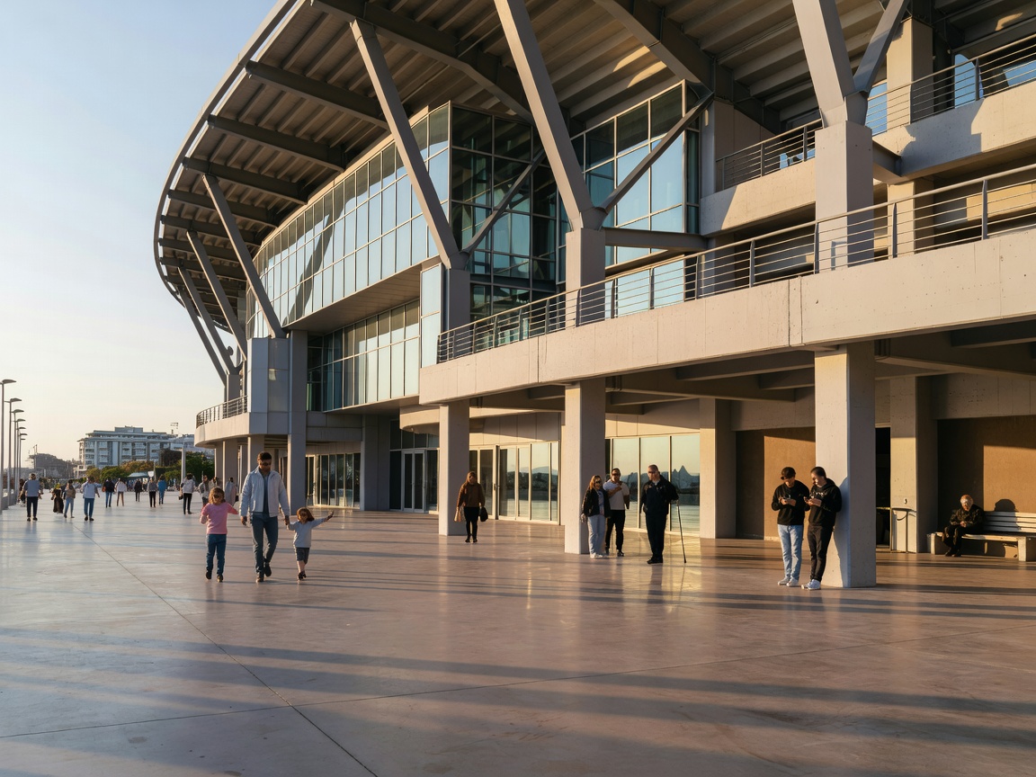 Georgios Karaiskakis Stadium exterior concourse in Neo Faliro